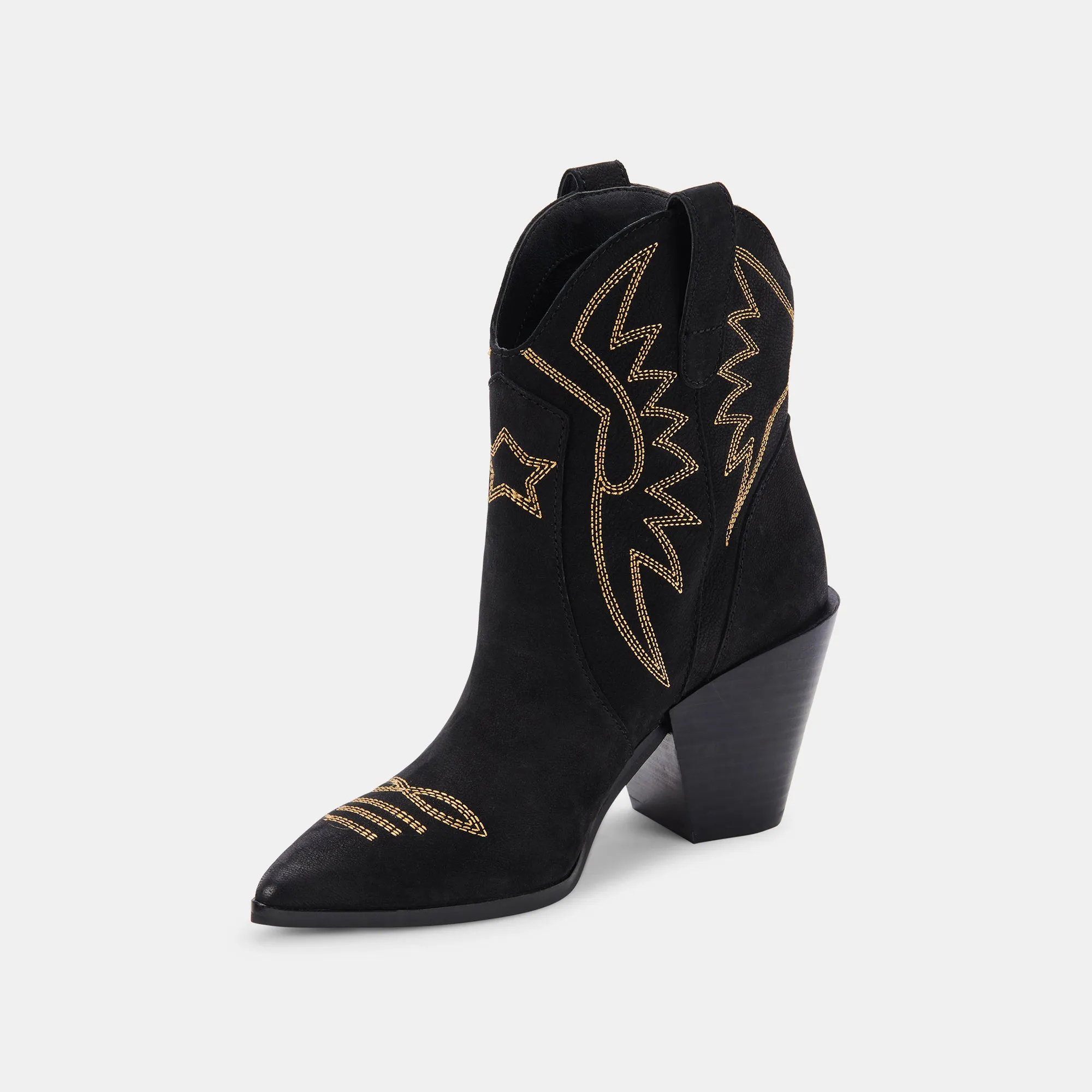 GINNI STIEFELETTEN SCHWARZ NUBUK