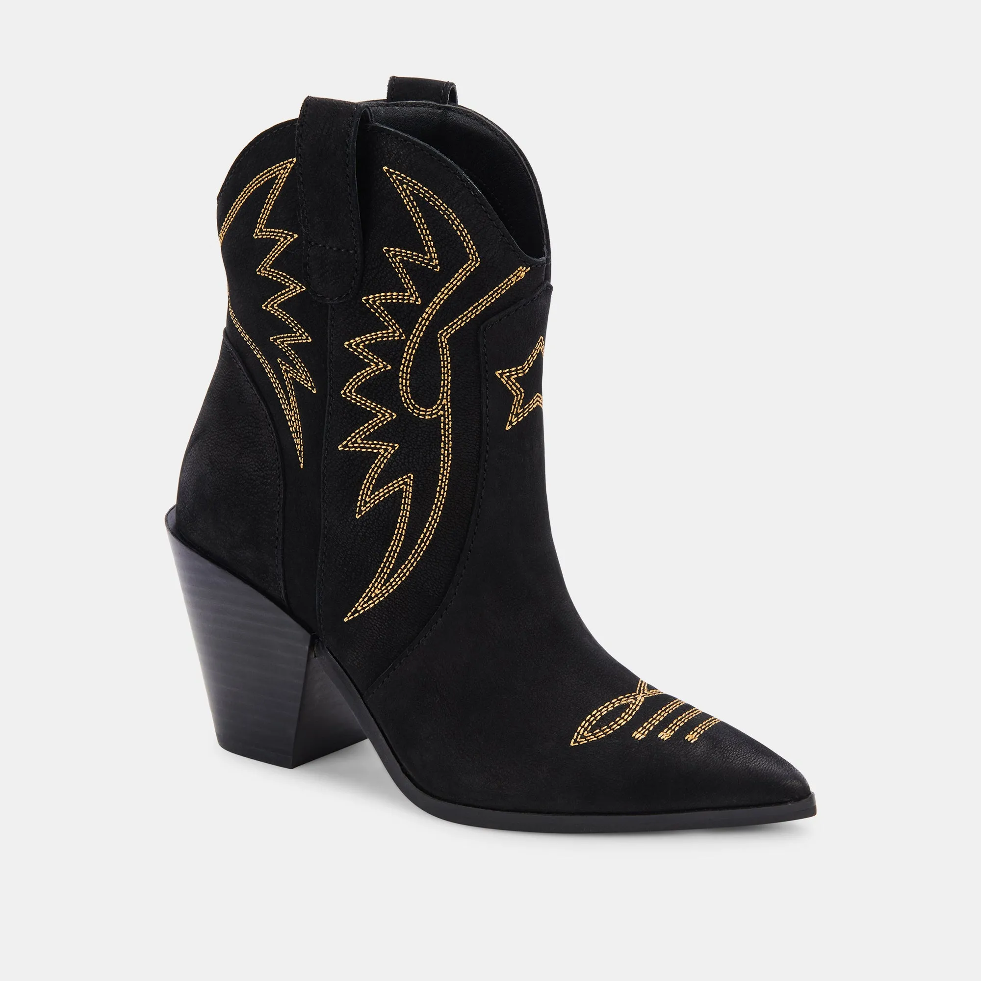 GINNI STIEFELETTEN SCHWARZ NUBUK