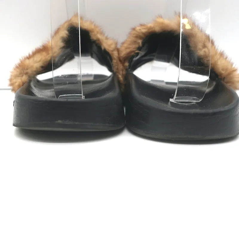 Givenchy Nerz Pool Sandalen Braun Größe 39,5 Schlupf-Flachsandalen