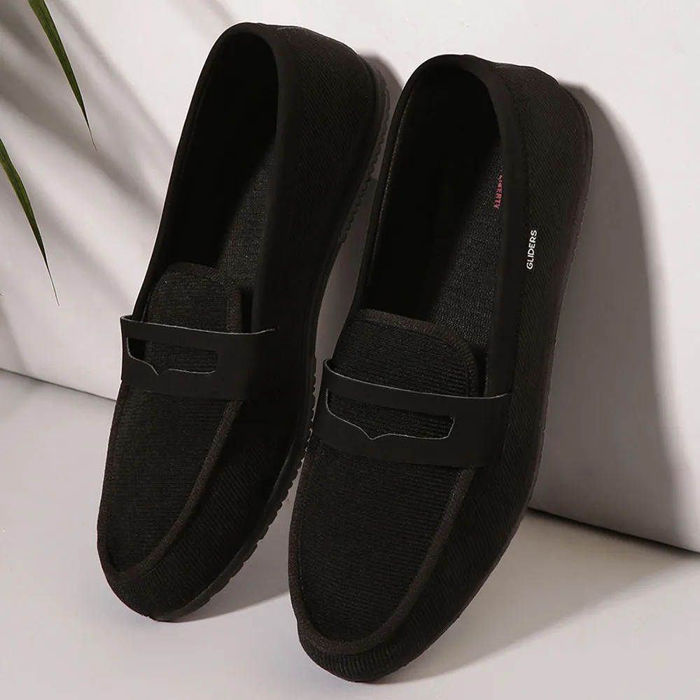 Gliders Schwarze Bequeme Schlupfschuhe Für Herren EXCITOR By Liberty