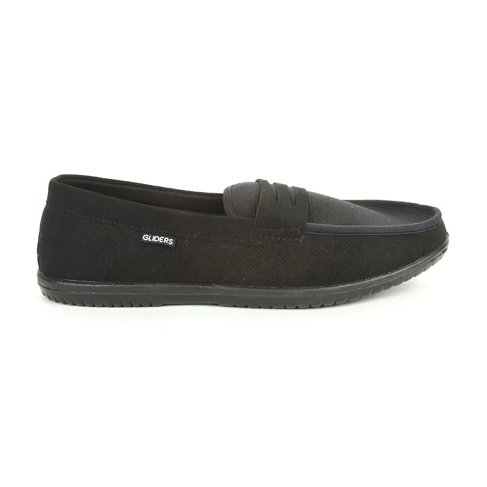 Gliders Schwarze Bequeme Schlupfschuhe Für Herren EXCITOR By Liberty