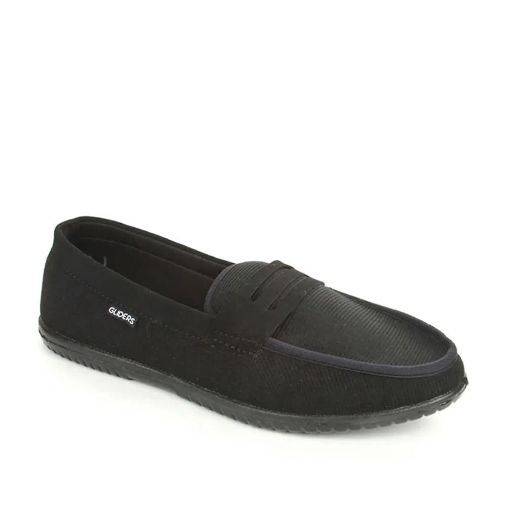 Gliders Schwarze Bequeme Schlupfschuhe Für Herren EXCITOR By Liberty