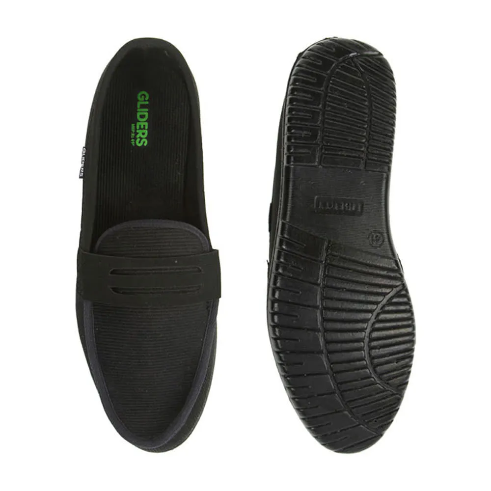 Gliders Schwarze Bequeme Schlupfschuhe Für Herren EXCITOR By Liberty