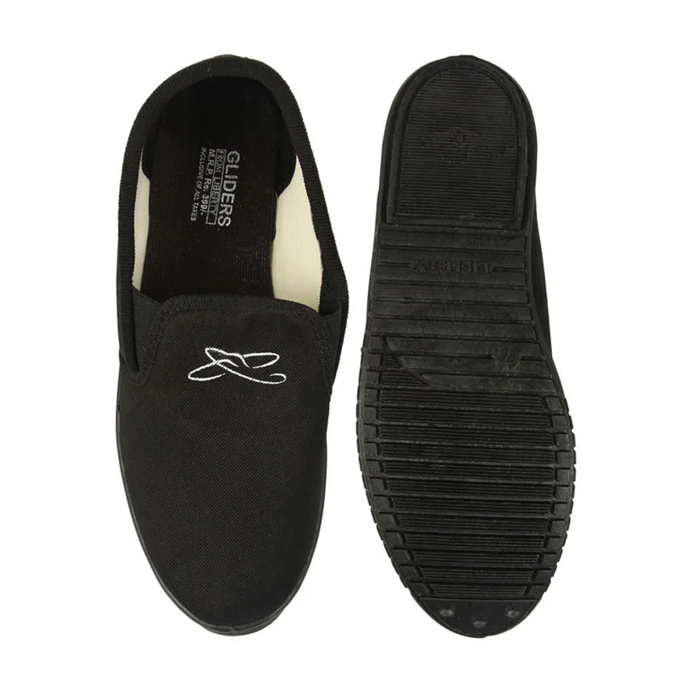 Gliders Bequeme Schwarze Schlupf-Mokassins Schuhe Für Herren JOGGING-E By Liberty