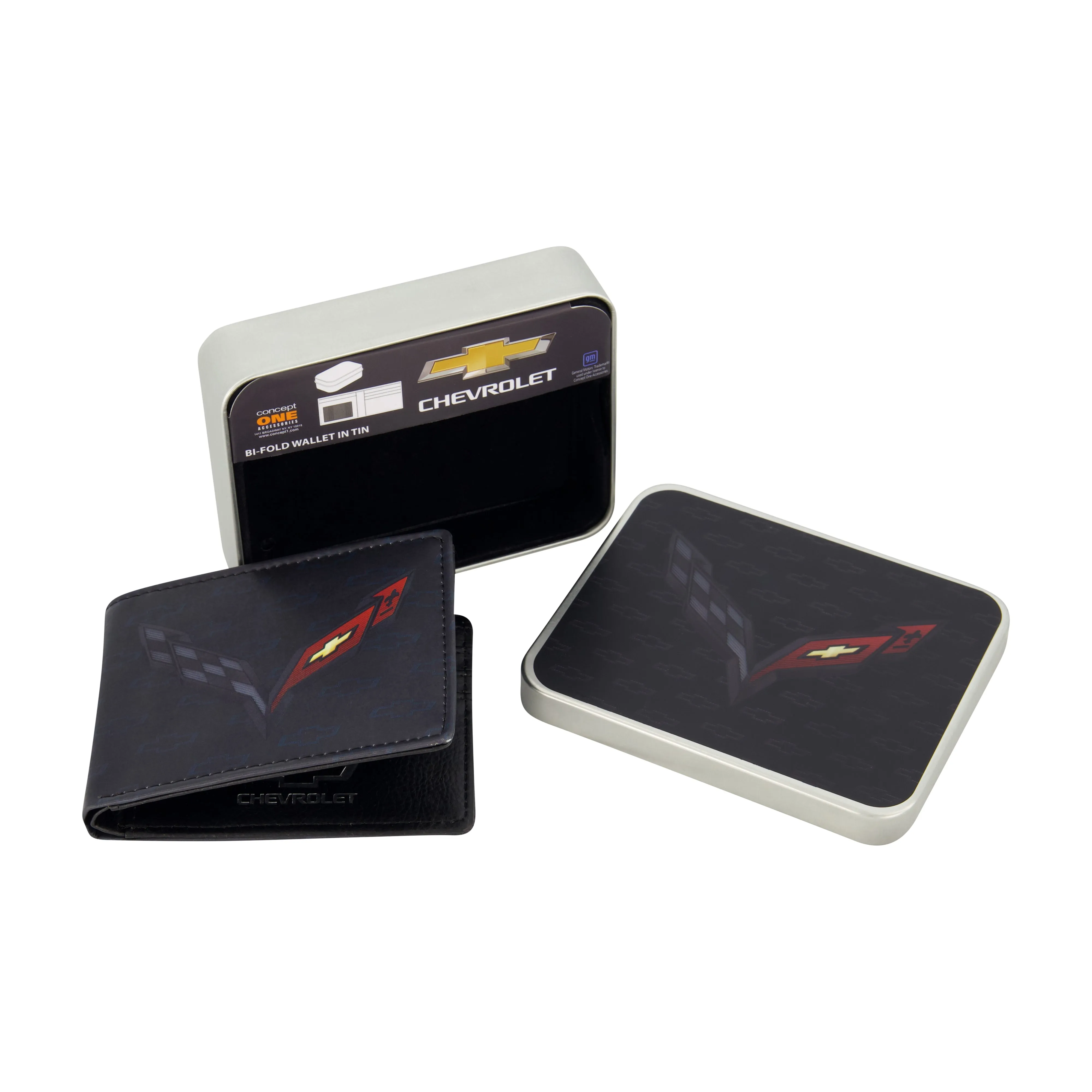 GM CHEVROLET LOGO Brieftasche mit zwei Fächern, schlanke Brieftasche mit dekorativer Dose für Herren und Damen, ecco Schuhe