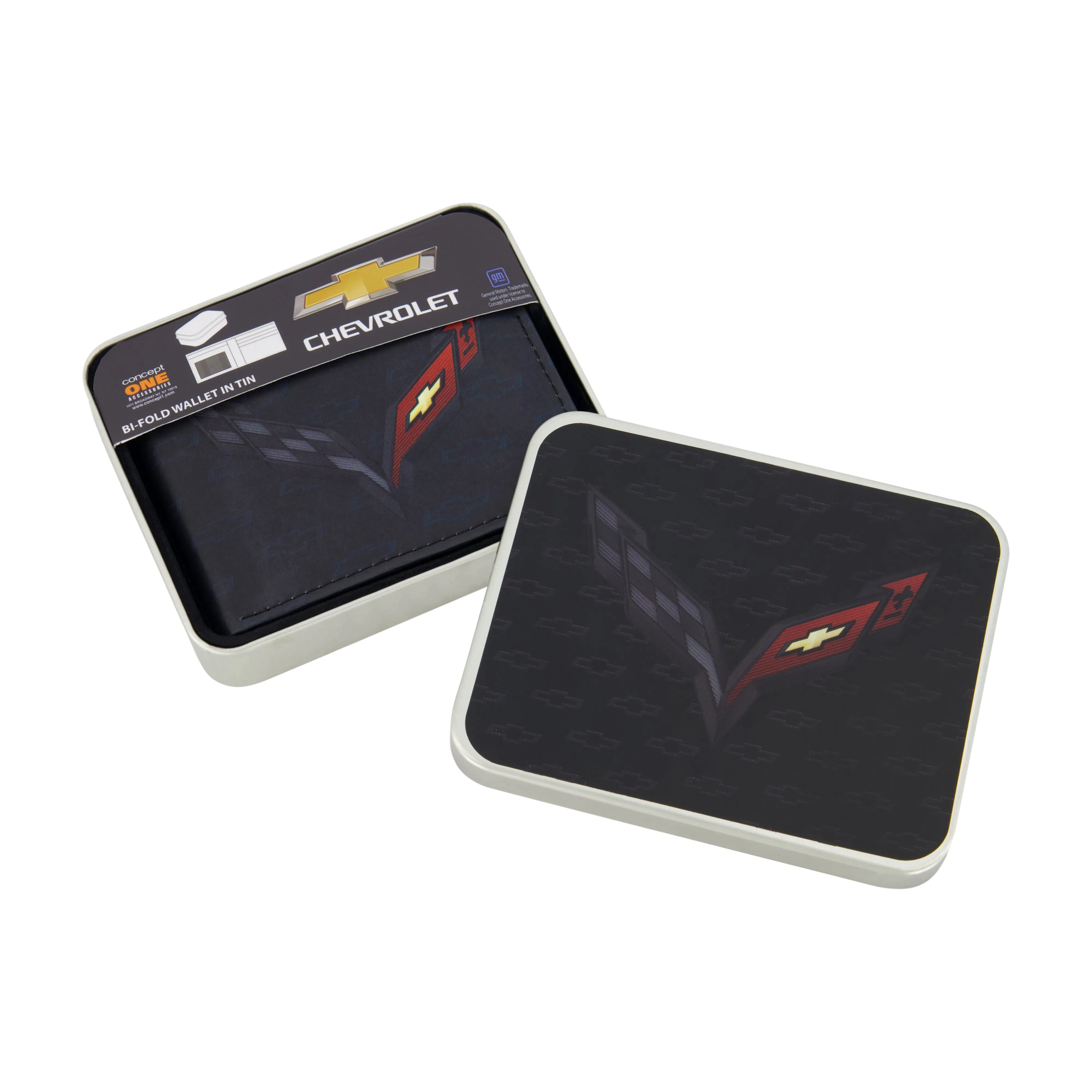 GM CHEVROLET LOGO Brieftasche mit zwei Fächern, schlanke Brieftasche mit dekorativer Dose für Herren und Damen, ecco Schuhe