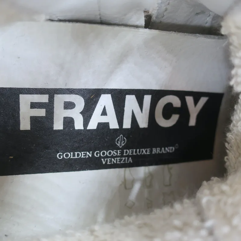 Golden Goose Francy Camo-Trim High-Top-Sneakers Weißes Leder Größe 36