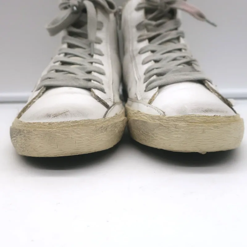 Golden Goose Francy Camo-Trim High-Top-Sneakers Weißes Leder Größe 36