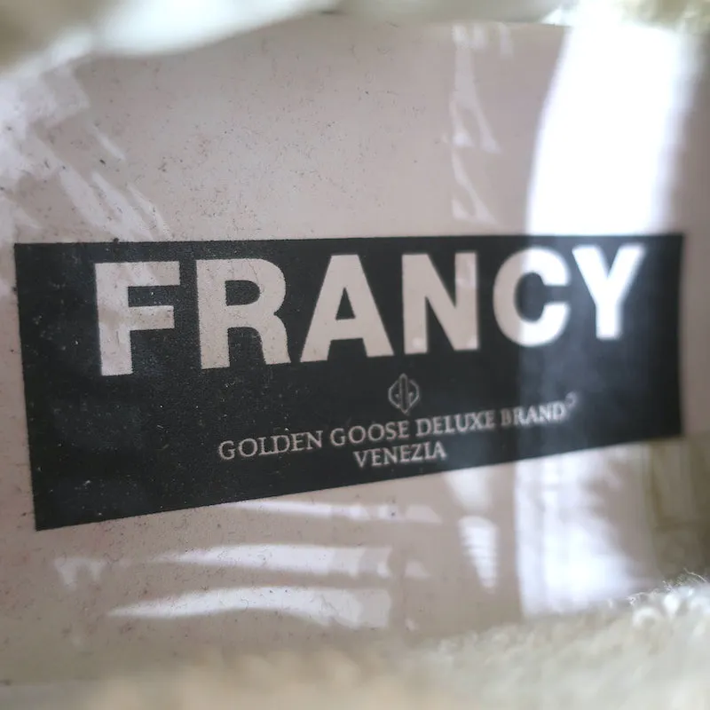Golden Goose Francy Canvas High Top Sneakers Schwarz mit Silbernem Stern Größe 36