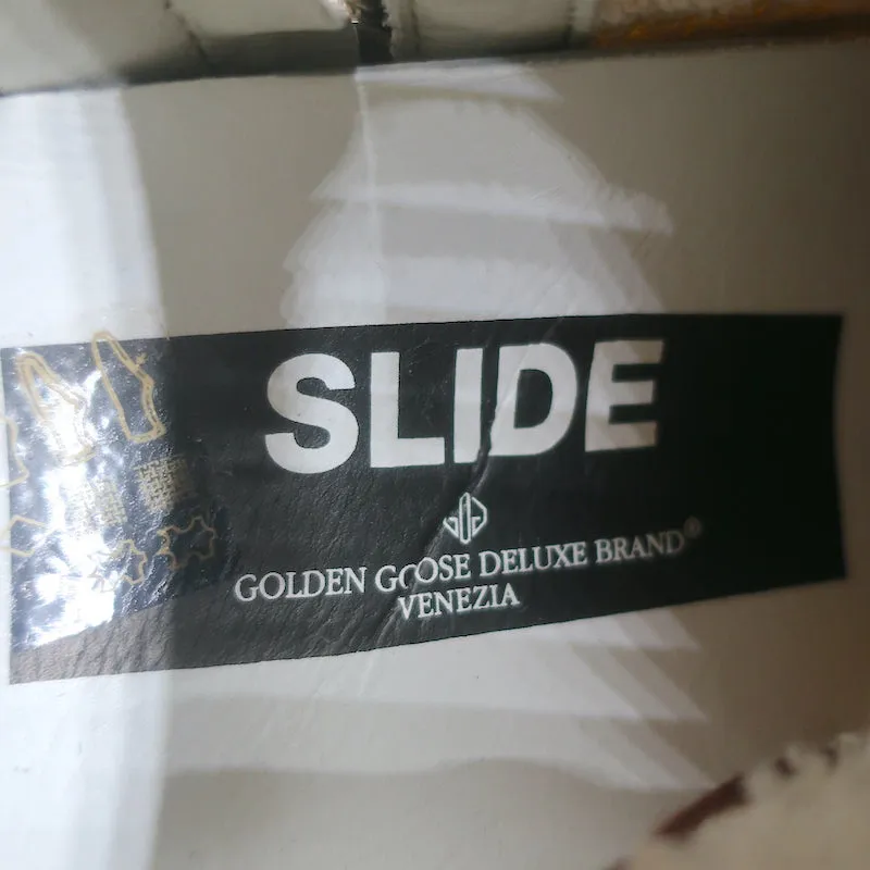 Golden Goose Slide Gestreifte High-Top-Sneakers Burgunder Wildleder Größe 36