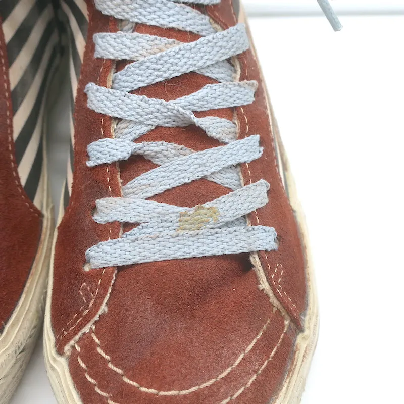 Golden Goose Slide Gestreifte High-Top-Sneakers Burgunder Wildleder Größe 36