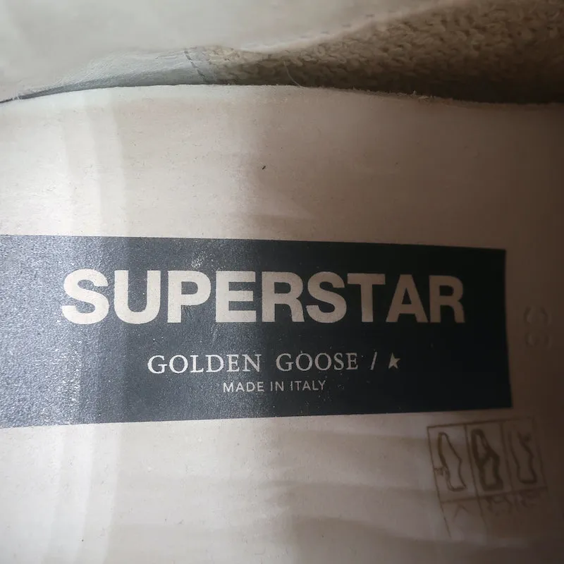 Golden Goose Superstar Glitzer Stern Sneakers Weißes Leder & Rosa Schlange Größe 38