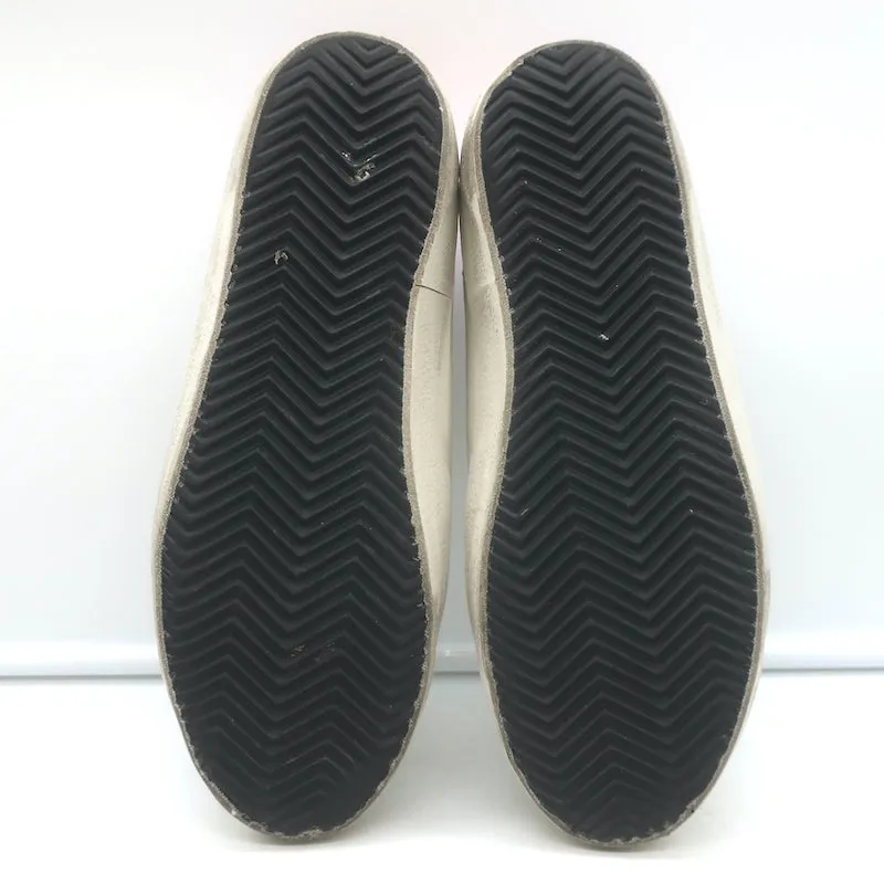 Golden Goose Superstar Glitzer Stern Sneakers Weißes Leder & Rosa Schlange Größe 38
