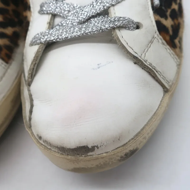 Golden Goose Superstar Sabot Shearling Sneakers Leoparden-Ponyhaar Größe 38