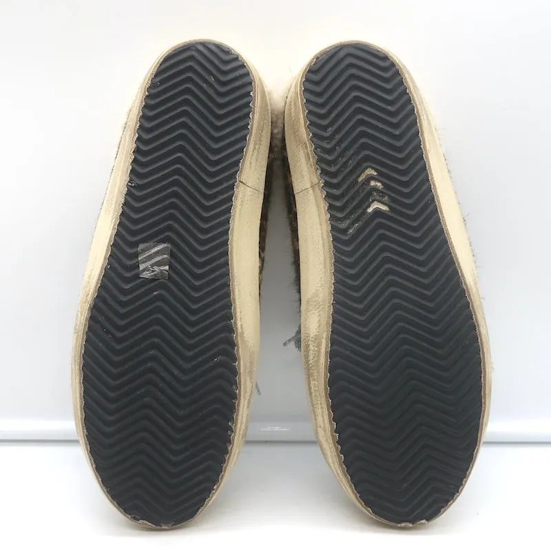 Golden Goose Superstar Sabot Shearling Sneakers Leoparden-Ponyhaar Größe 38