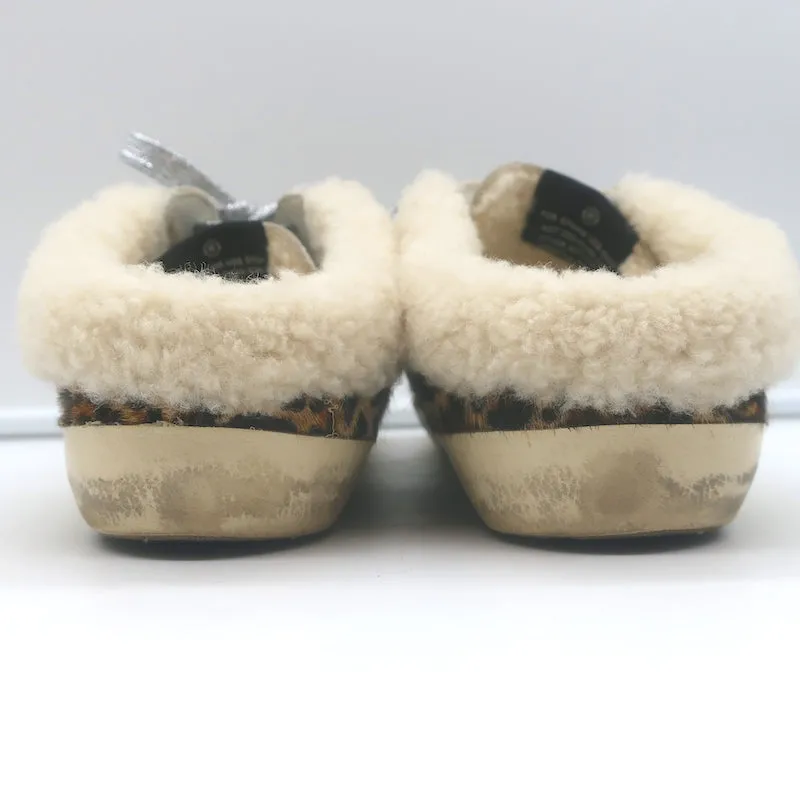 Golden Goose Superstar Sabot Shearling Sneakers Leoparden-Ponyhaar Größe 38