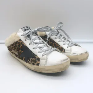 Golden Goose Superstar Sabot Shearling Sneakers Leoparden-Ponyhaar Größe 38