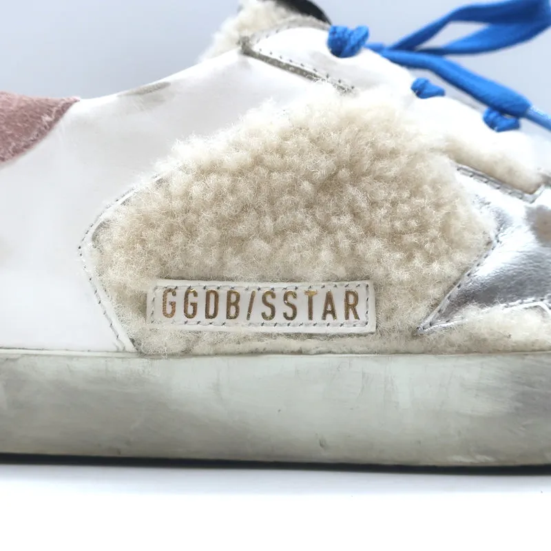 Golden Goose Superstar Shearling Low Top Sneakers Weißes Leder Größe 36 NEU