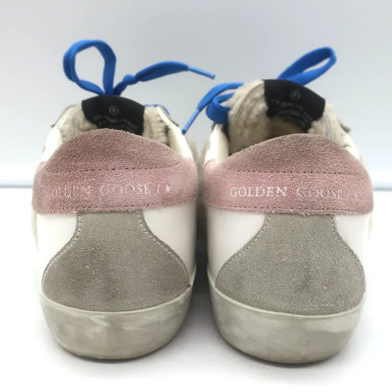 Golden Goose Superstar Shearling Low Top Sneakers Weißes Leder Größe 36 NEU