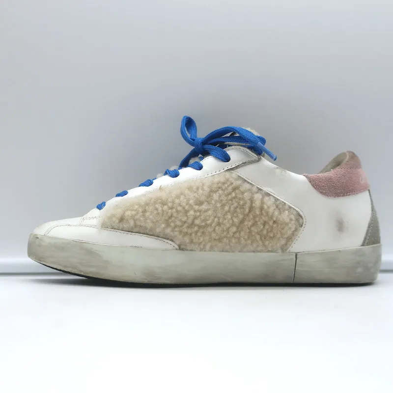 Golden Goose Superstar Shearling Low Top Sneakers Weißes Leder Größe 36 NEU