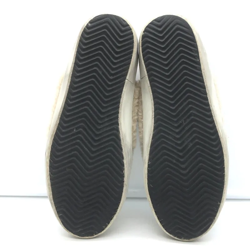 Golden Goose Superstar Shearling Low Top Sneakers Weißes Leder Größe 36 NEU