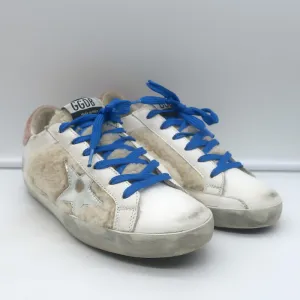 Golden Goose Superstar Shearling Low Top Sneakers Weißes Leder Größe 36 NEU