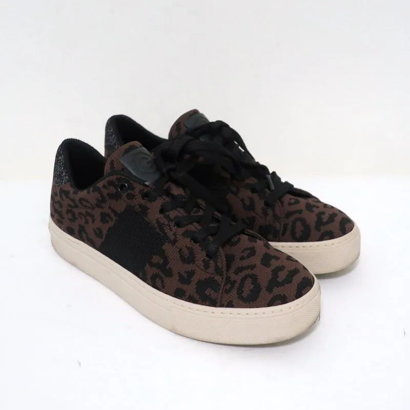 GREATS Royale Strick-Sneaker mit niedrigem Schaft in Dunkelbraun mit Leopardenmuster Größe 6