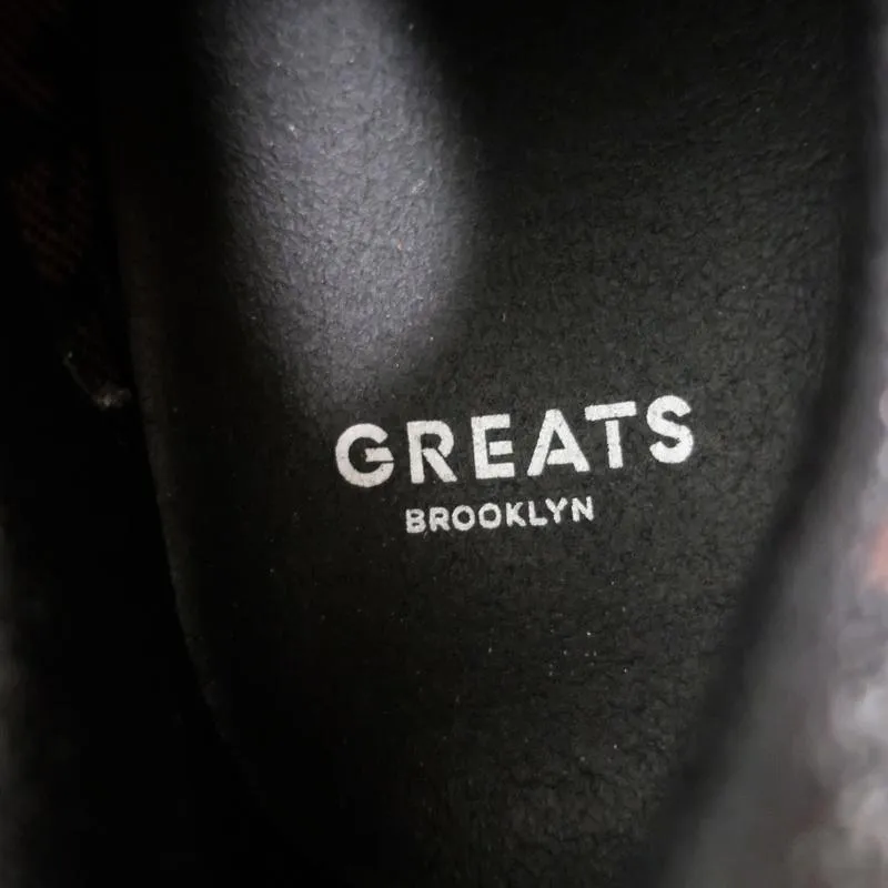 GREATS Royale Strick-Sneaker mit niedrigem Schaft in Dunkelbraun mit Leopardenmuster Größe 6