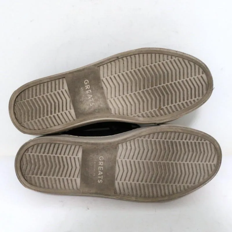 GREATS Royale Strick-Sneaker mit niedrigem Schaft in Dunkelbraun mit Leopardenmuster Größe 6