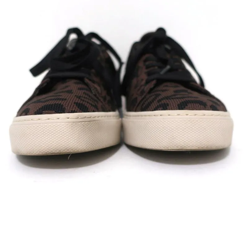 GREATS Royale Strick-Sneaker mit niedrigem Schaft in Dunkelbraun mit Leopardenmuster Größe 6