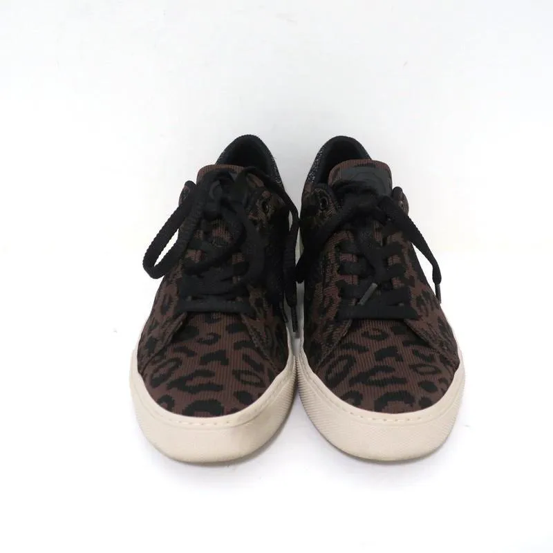 GREATS Royale Strick-Sneaker mit niedrigem Schaft in Dunkelbraun mit Leopardenmuster Größe 6