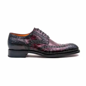 H und H Alligator Schnürschuhe - Burgunder
