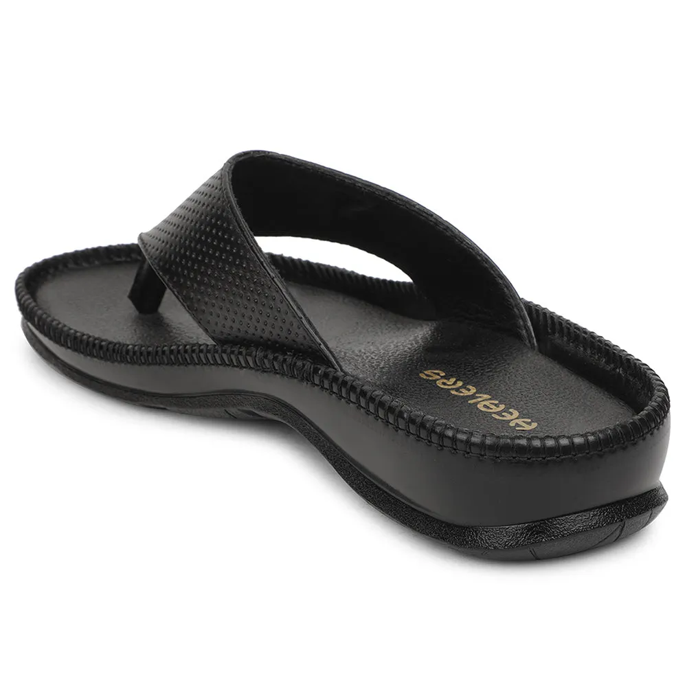 Healers Schwarze Bequeme Hausschuhe Für Herren CSS-25 Von Liberty