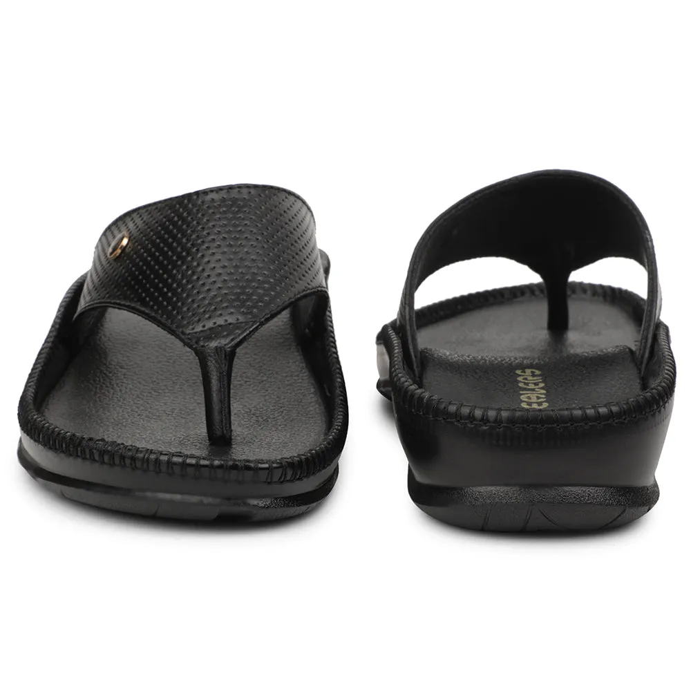 Healers Schwarze Bequeme Hausschuhe Für Herren CSS-25 Von Liberty