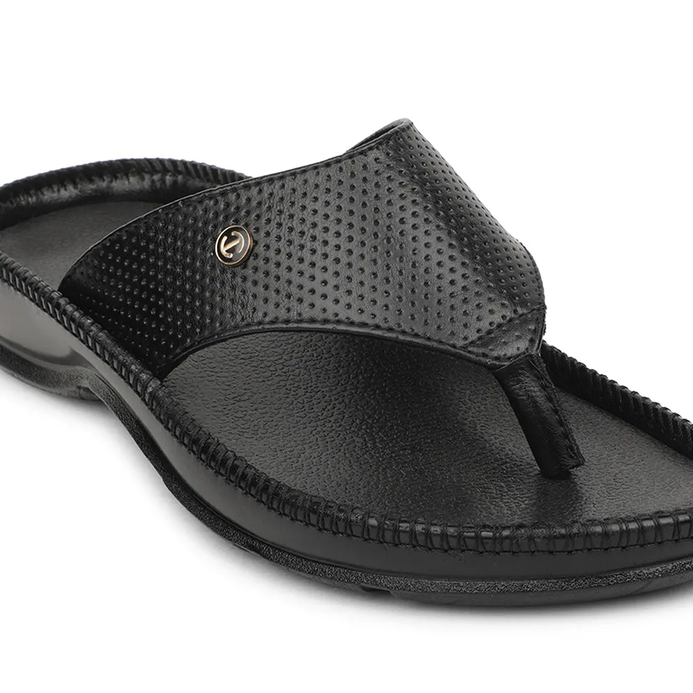Healers Schwarze Bequeme Hausschuhe Für Herren CSS-25 Von Liberty