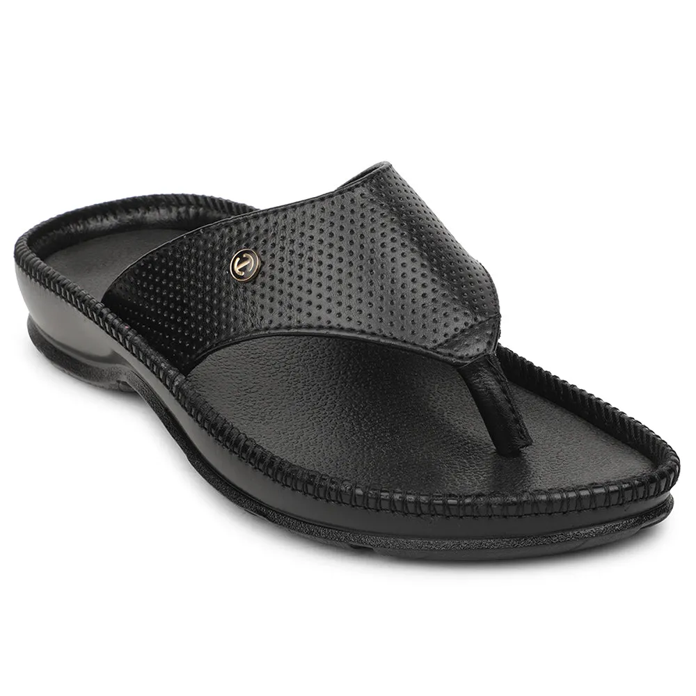 Healers Schwarze Bequeme Hausschuhe Für Herren CSS-25 Von Liberty