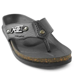 Healers Schwarze Bequeme Hausschuhe Für Herren CSS-28E Von Liberty