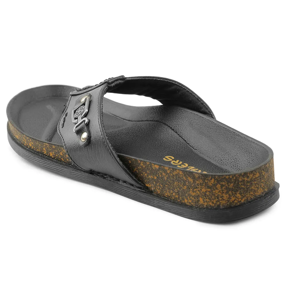 Healers Schwarze Bequeme Hausschuhe Für Herren CSS-28E Von Liberty