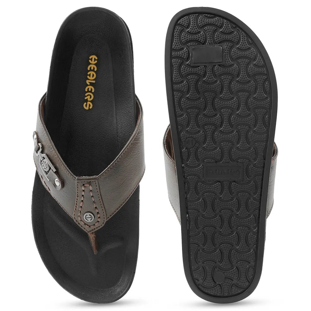 Liberty Healers Brown Bequeme Hausschuhe Für Herren CSS-28E