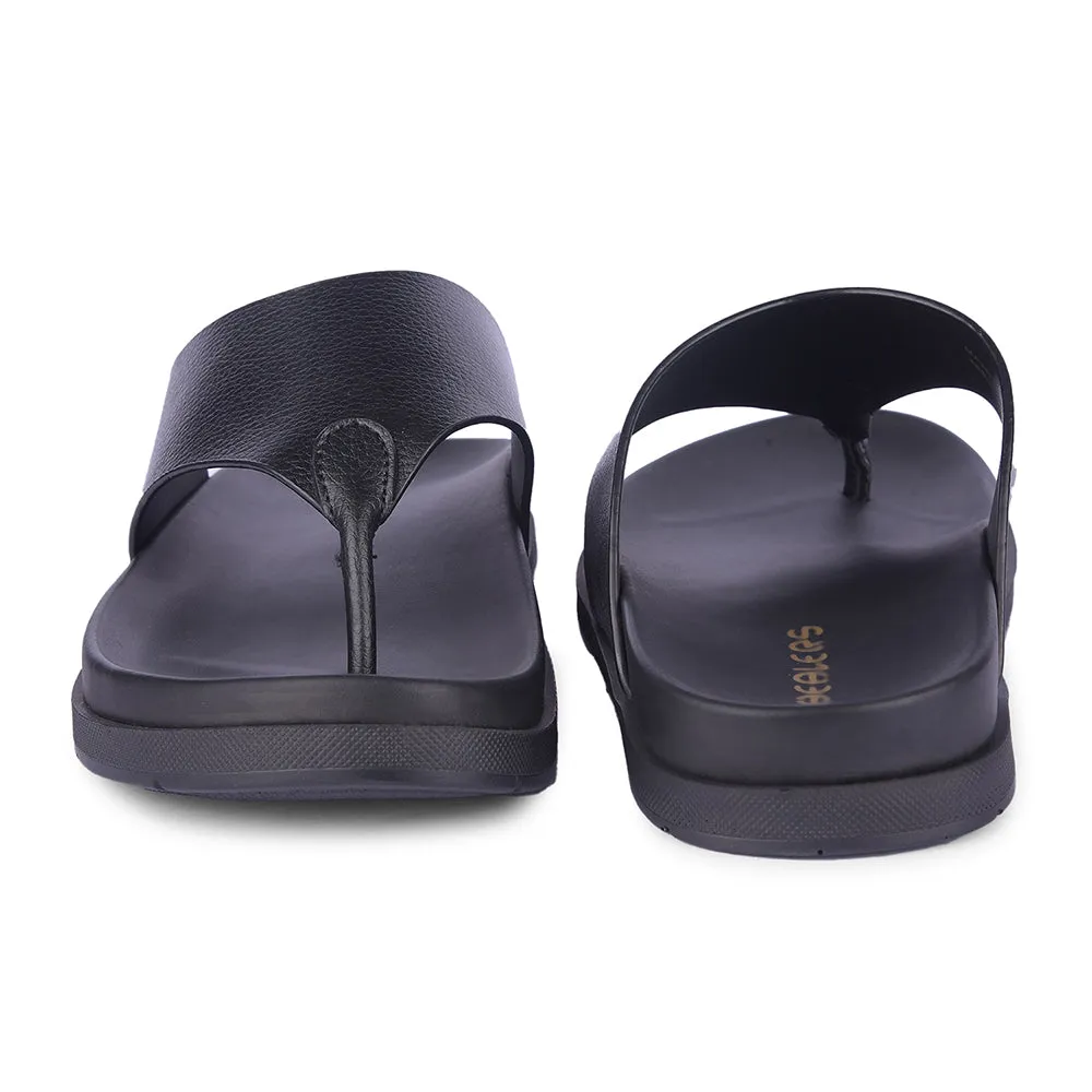 Healers Bequeme Schwarze Hausschuhe Für Herren MSL-3 Von Liberty
