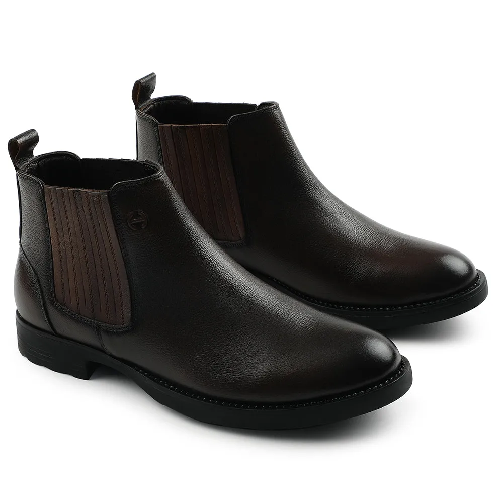Healers Dunkelbraune Casual Chelsea Boots Ohne Schnürung Für Herren J757-01 Von Liberty