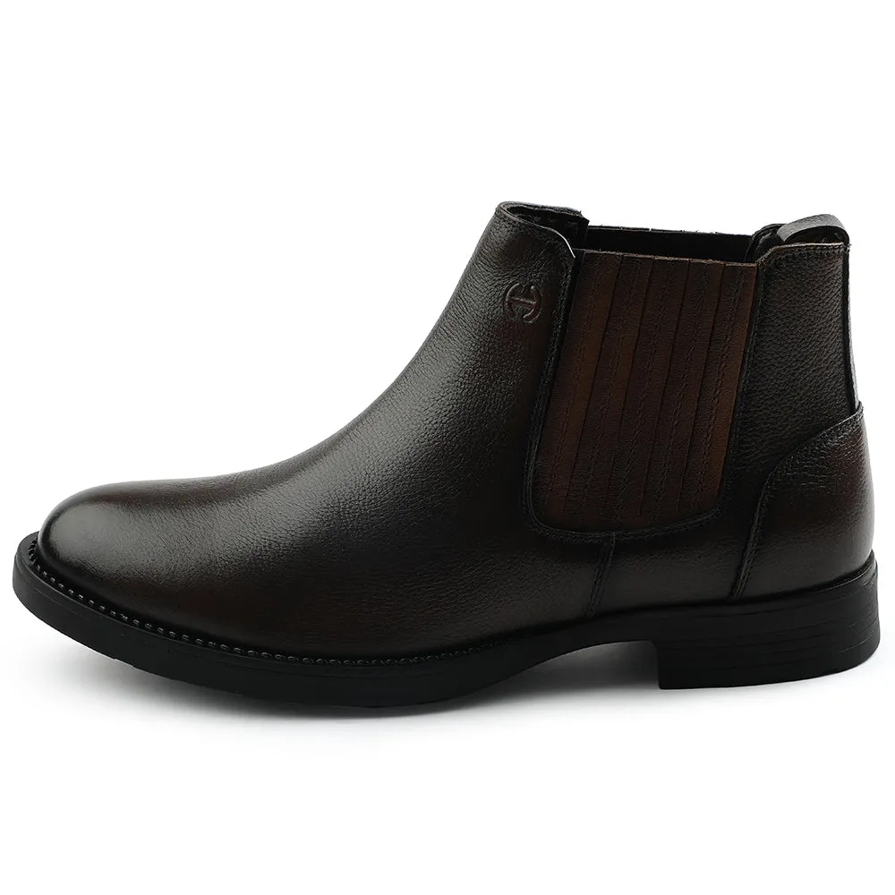 Healers Dunkelbraune Casual Chelsea Boots Ohne Schnürung Für Herren J757-01 Von Liberty