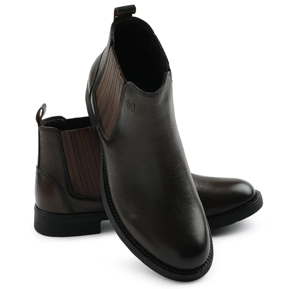 Healers Dunkelbraune Casual Chelsea Boots Ohne Schnürung Für Herren J757-01 Von Liberty