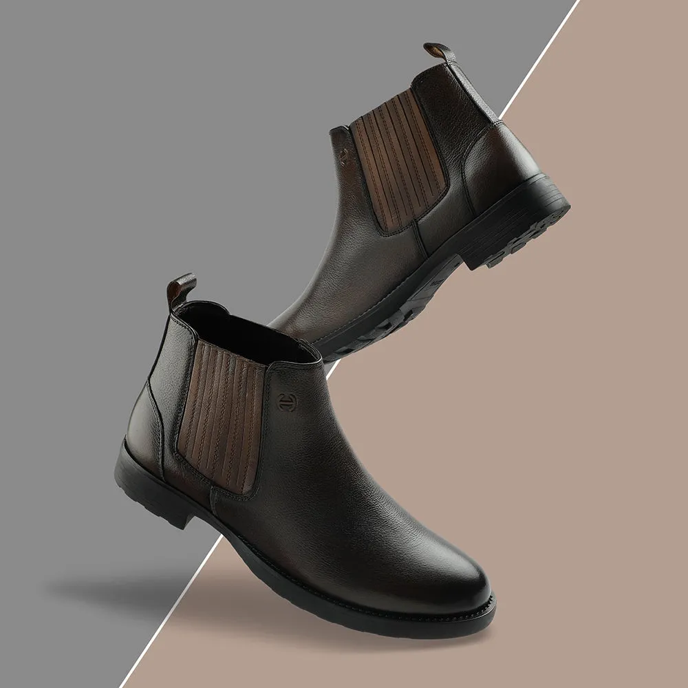 Healers Dunkelbraune Casual Chelsea Boots Ohne Schnürung Für Herren J757-01 Von Liberty