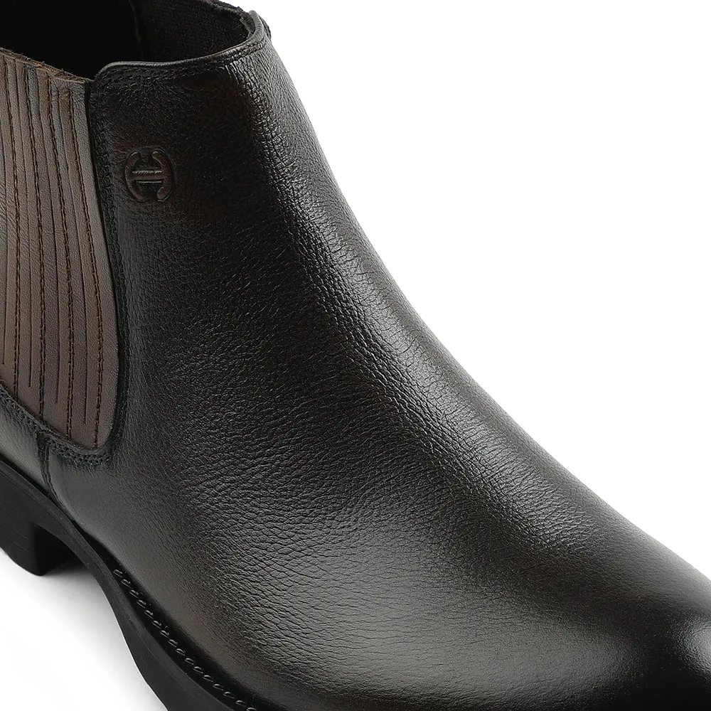 Healers Dunkelbraune Casual Chelsea Boots Ohne Schnürung Für Herren J757-01 Von Liberty