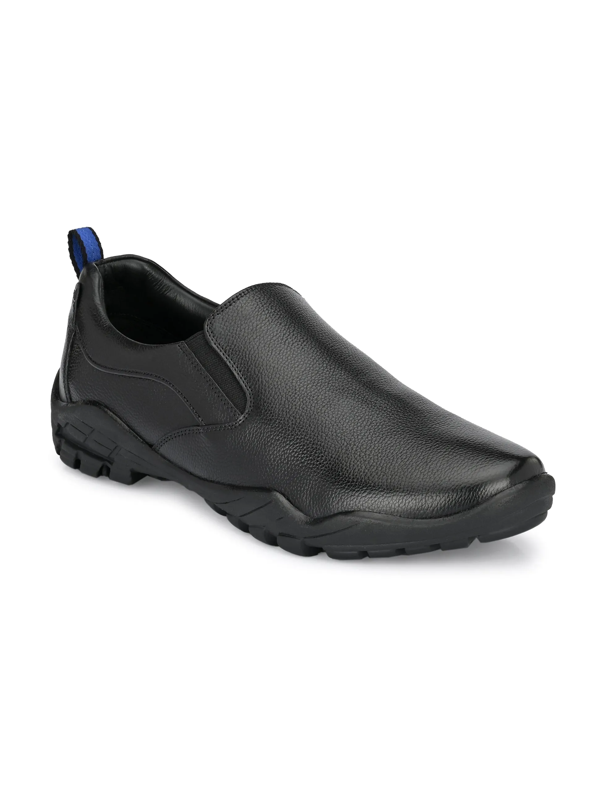 Hitz Herren Schwarze Leder Slip-On Anzugsschuhe
