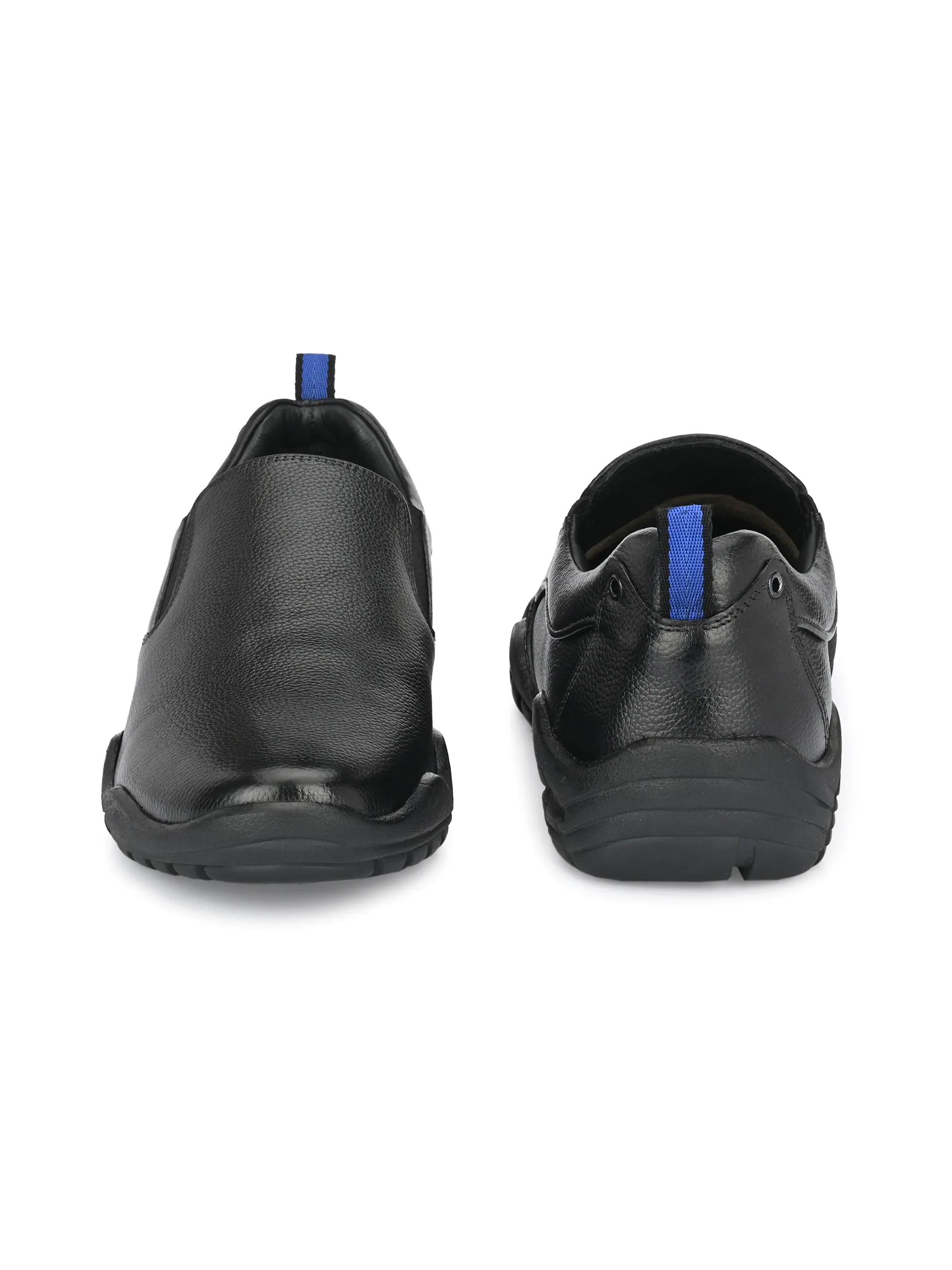 Hitz Herren Schwarze Leder Slip-On Anzugsschuhe