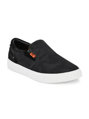 Hitz Herren Schwarze Slip-On Freizeitsneaker