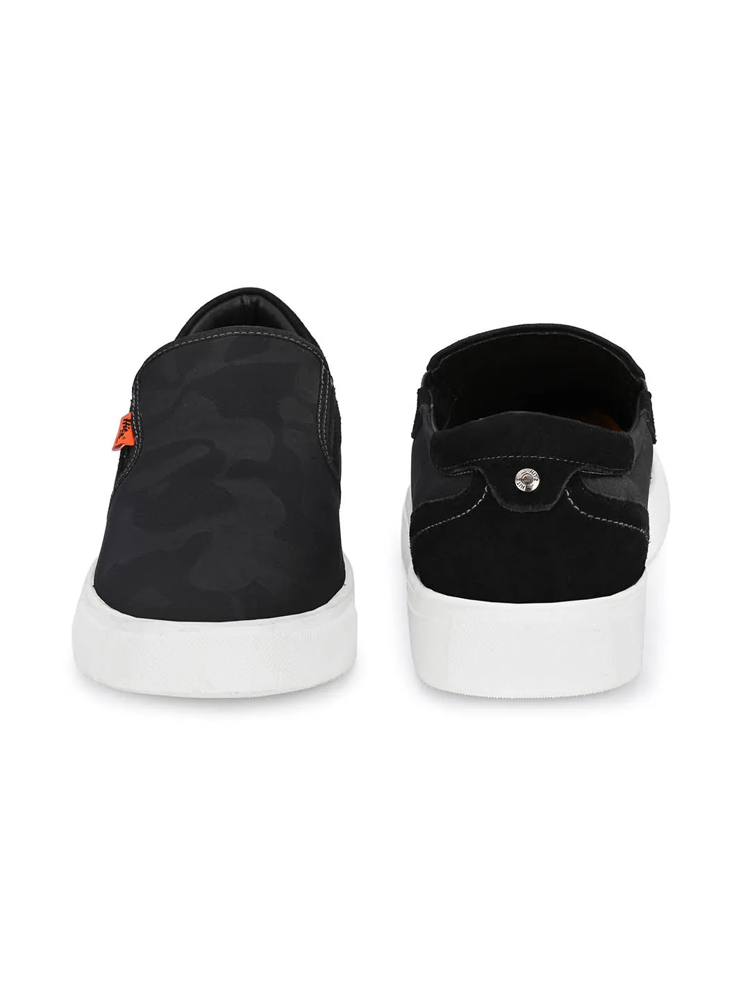 Hitz Herren Schwarze Slip-On Freizeitsneaker
