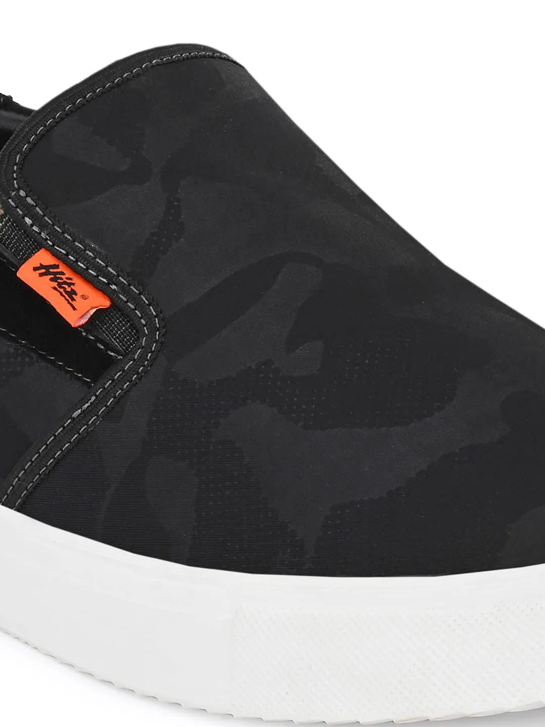 Hitz Herren Schwarze Slip-On Freizeitsneaker